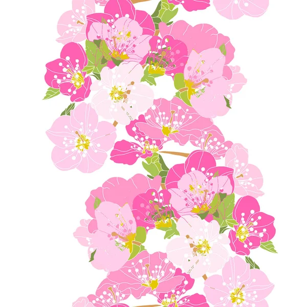 Bloemen naadloos patroon — Stockvector