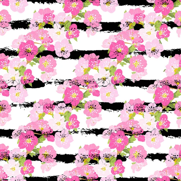 Motif floral sans couture — Image vectorielle