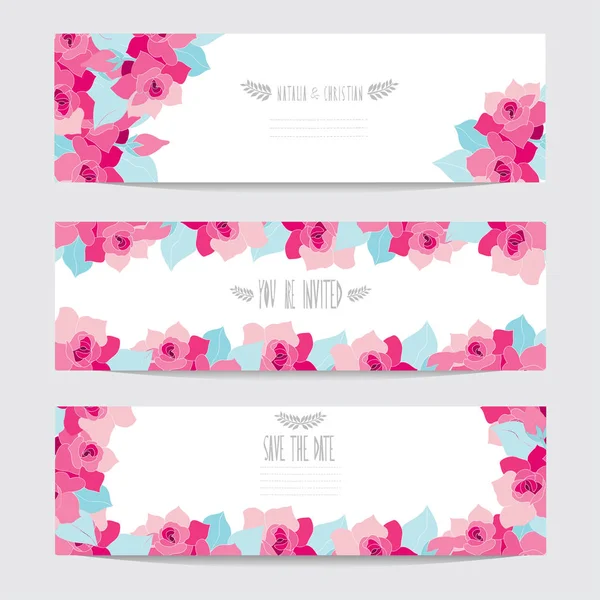 Σύνολο floral κάρτες — Διανυσματικό Αρχείο