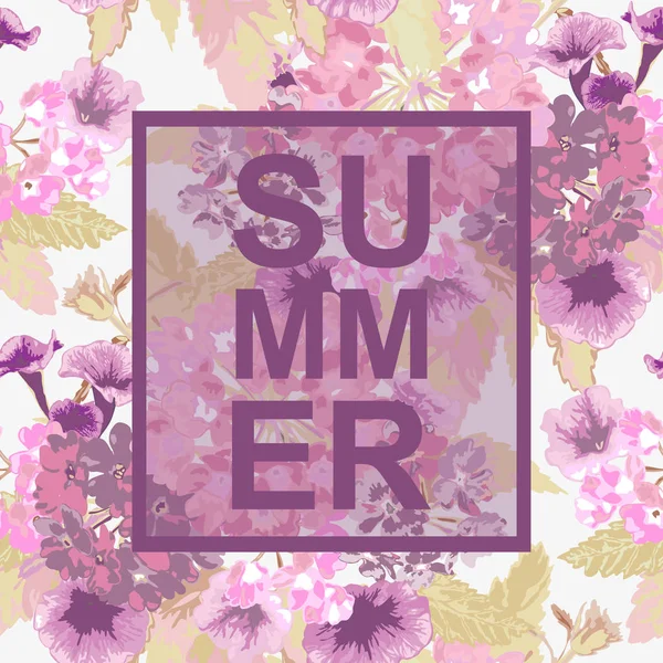 Verão fundo floral — Vetor de Stock