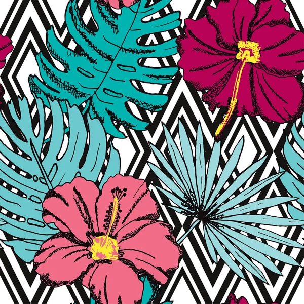 Motif floral sans couture — Image vectorielle