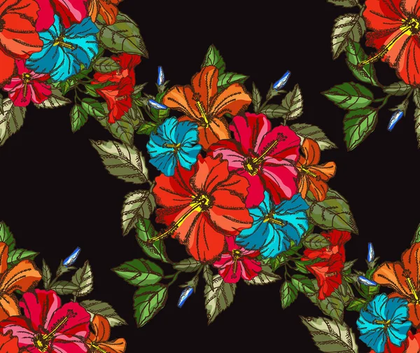 Motif floral sans couture — Image vectorielle