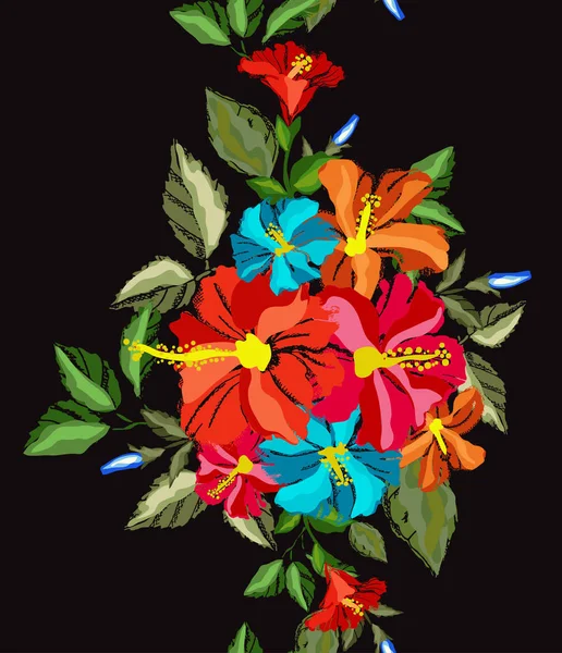 Motif floral sans couture — Image vectorielle