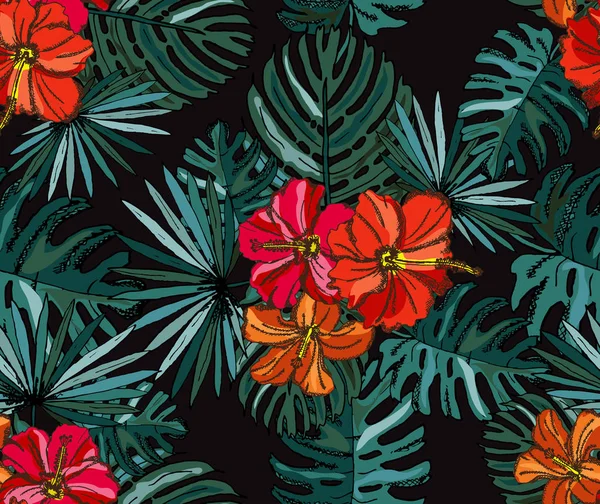 Motif floral sans couture — Image vectorielle