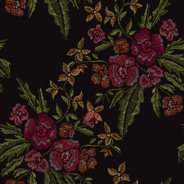 Nakış çiçek seamless modeli