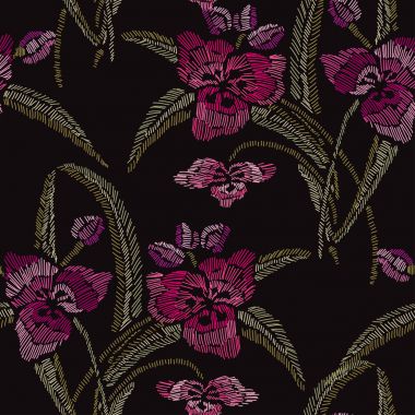 Nakış çiçek seamless modeli