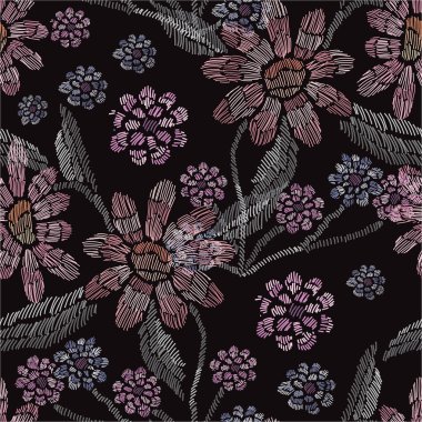 Nakış çiçek seamless modeli