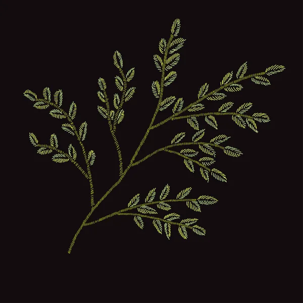 Branche florale décorative — Image vectorielle