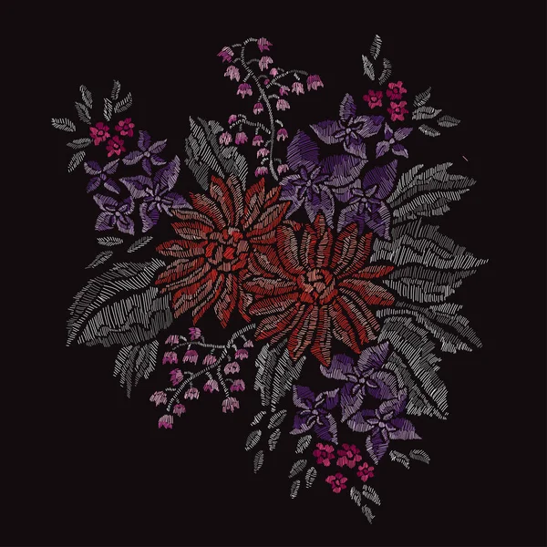 Ramo floral decorativo — Vector de stock