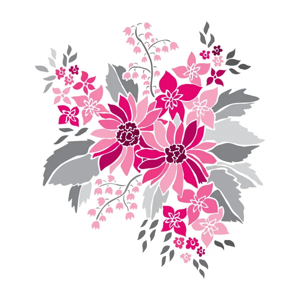 Ramo floral decorativo — Vector de stock