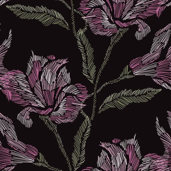 Nakış çiçek seamless modeli