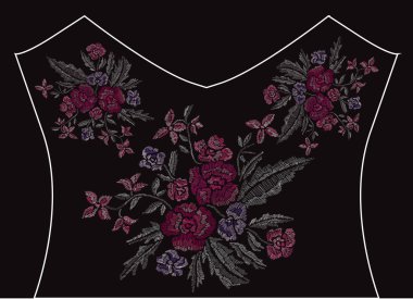 Nakış çiçek buketi