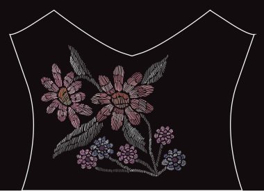 Nakış çiçek buketi