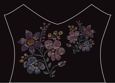 Nakış çiçek buketi