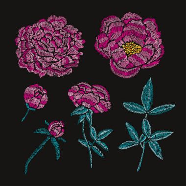 Dekoratif peonies seti