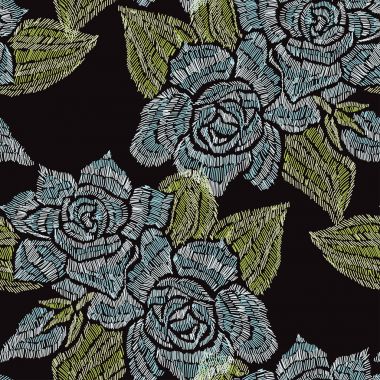 Nakış çiçek seamless modeli