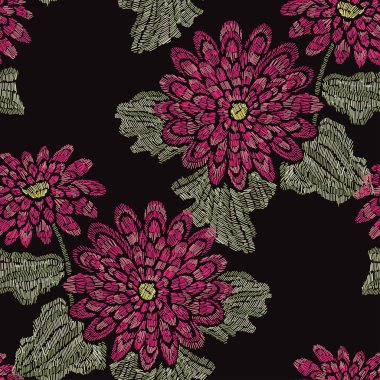 Nakış çiçek seamless modeli