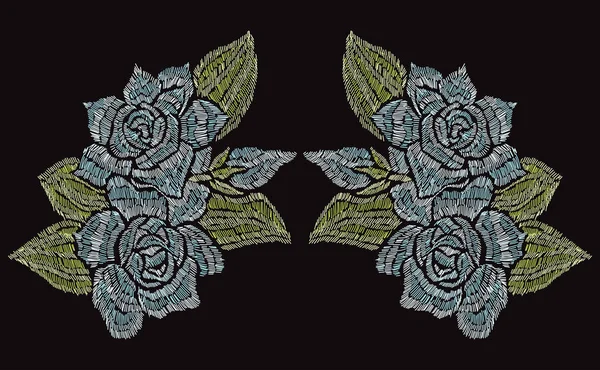 Borduurwerk florale decoratie — Stockvector