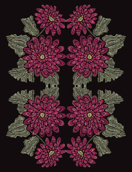 Κέντημα floral διακόσμηση — Διανυσματικό Αρχείο