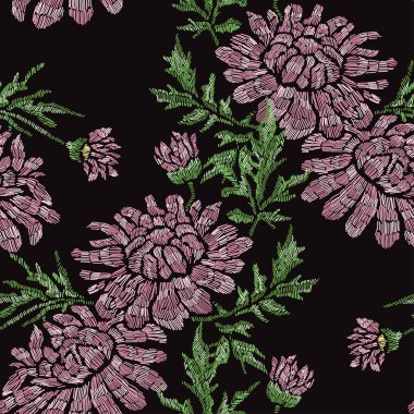 Nakış çiçek seamless modeli