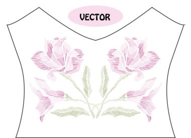 Nakış çiçek buketi