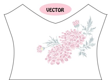 Nakış çiçek buketi