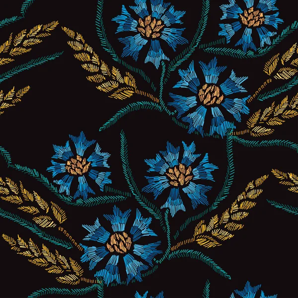 Nakış çiçek seamless modeli