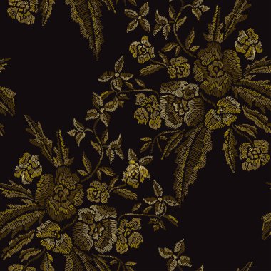 Nakış çiçek seamless modeli