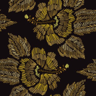 Nakış çiçek seamless modeli