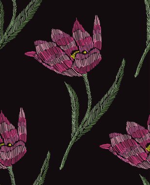 Nakış çiçek seamless modeli