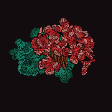 Dekoratif işlemeli çiçek