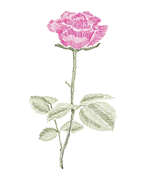 Flor bordada decorativa — Archivo Imágenes Vectoriales