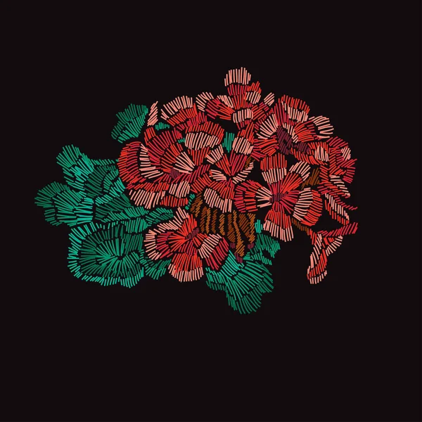 Dekoratif işlemeli çiçek