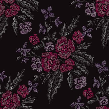 Nakış çiçek seamless modeli