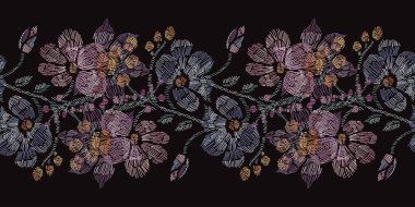 Nakış çiçek seamless modeli