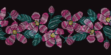 Nakış çiçek seamless modeli