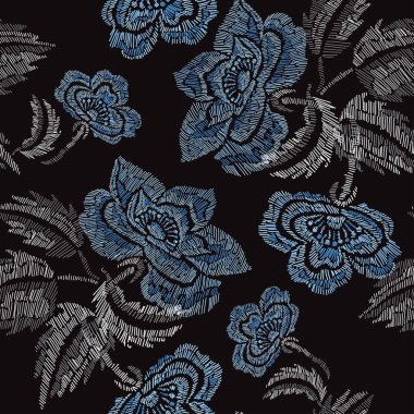 Nakış çiçek seamless modeli