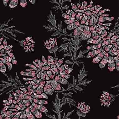 Nakış çiçek seamless modeli