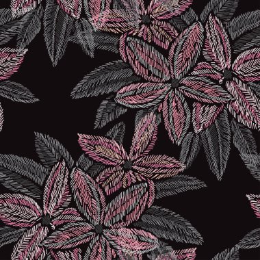 Nakış çiçek seamless modeli