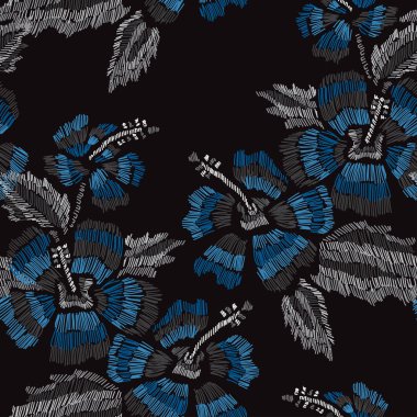 Nakış çiçek seamless modeli