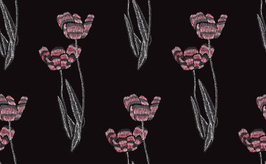 Nakış çiçek seamless modeli