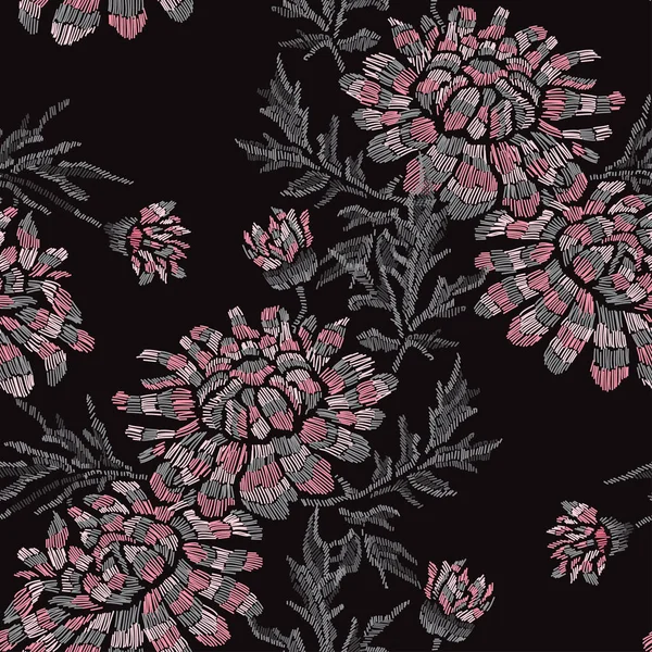 Nakış çiçek seamless modeli