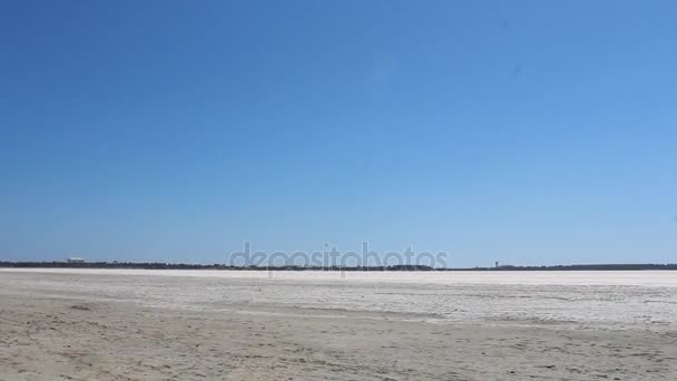 Hermoso Lago Salado en Larnaca, Chipre . — Vídeos de Stock