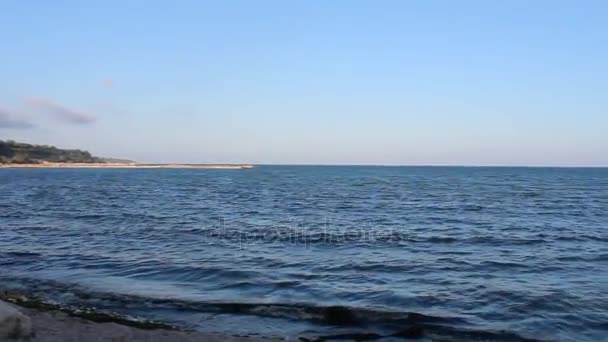 Προβολή της Μαύρης θάλασσας στη Βάρνα, Βουλγαρία — Αρχείο Βίντεο