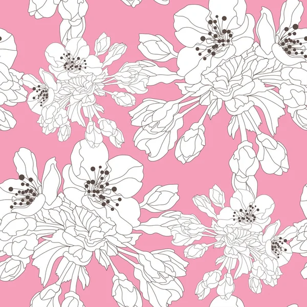 Motif floral sans couture — Image vectorielle