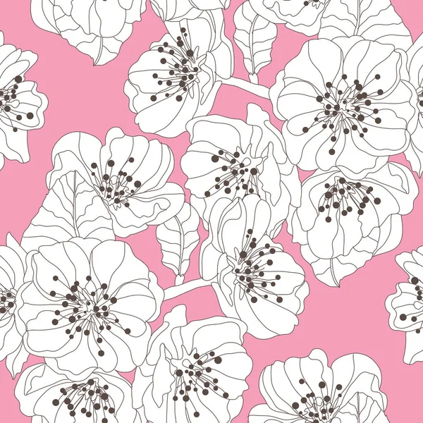 Bloemen naadloos patroon — Stockvector