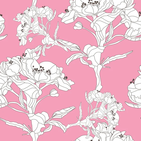 Motif floral sans couture — Image vectorielle