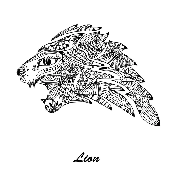 León dibujado a mano — Vector de stock