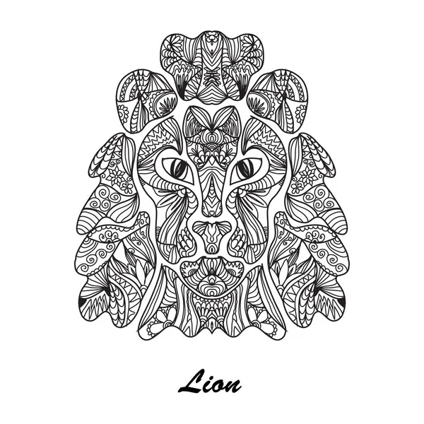 León dibujado a mano — Archivo Imágenes Vectoriales