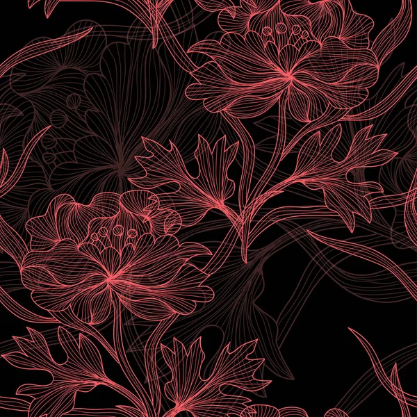 Motif floral sans couture — Image vectorielle